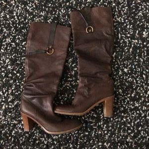 Coach heeled tall brown boots